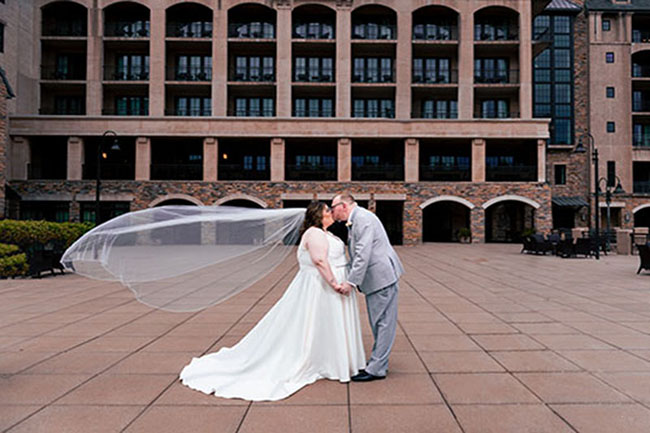 Wedding couple sharing a quiet moment