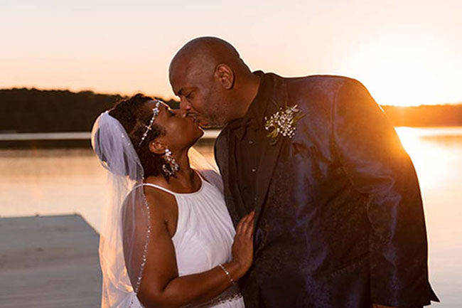 Newlyweds celebrating together